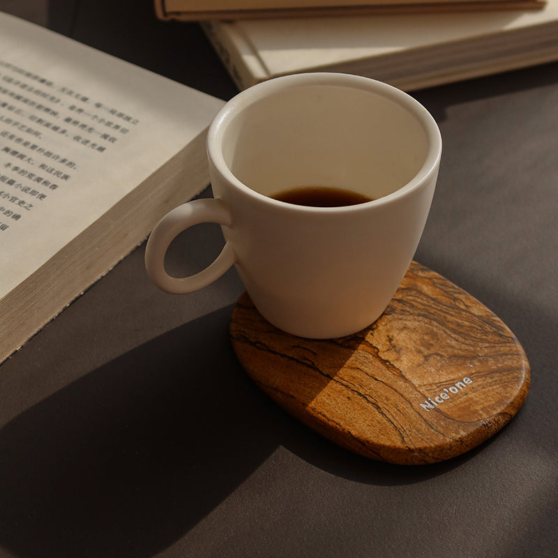 Round Natural Stone Coaster – Nordic Style Decor