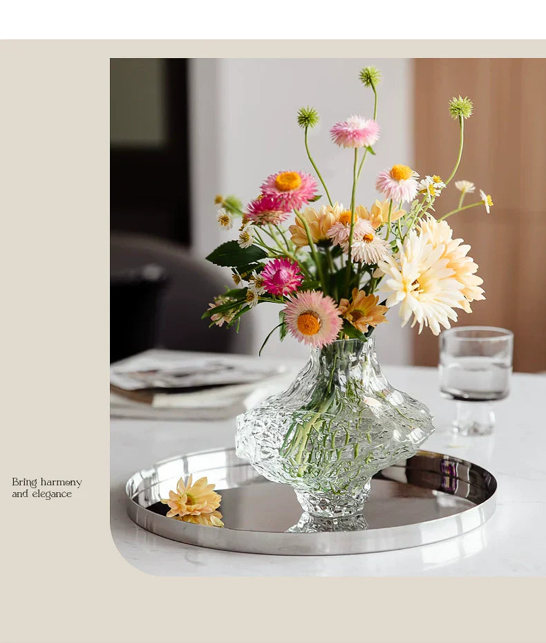 DecorBites™ Nordic Frosting Glass Vase - Modern Home Decor