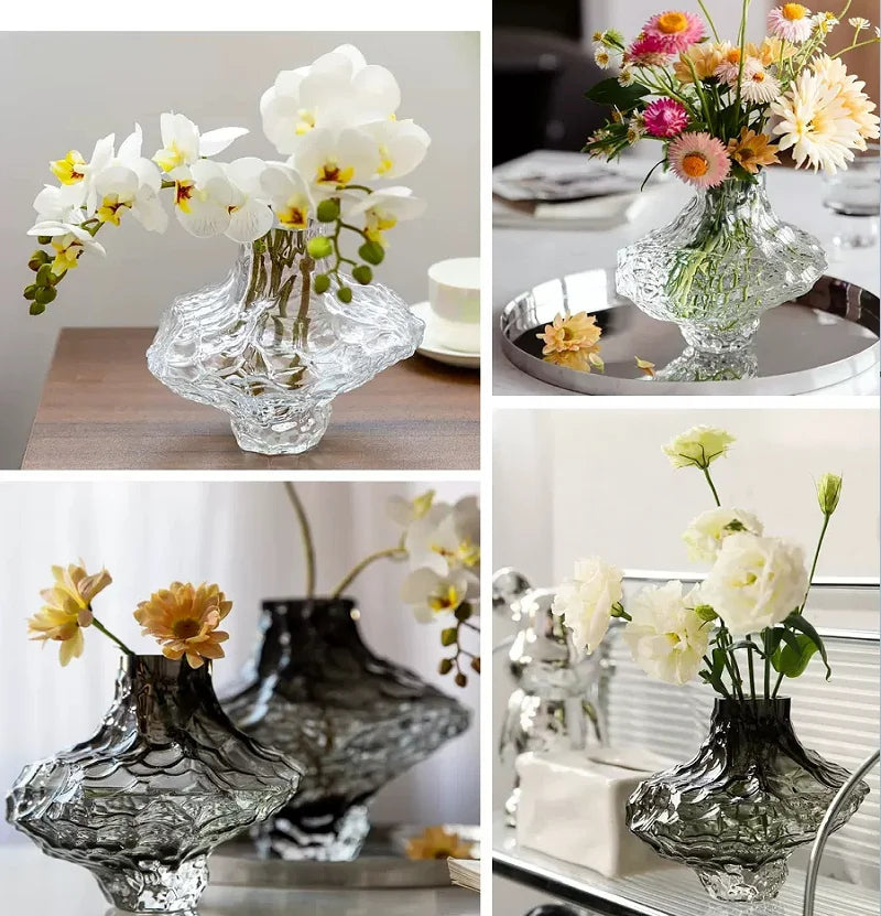 DecorBites™ Nordic Frosting Glass Vase - Modern Home Decor