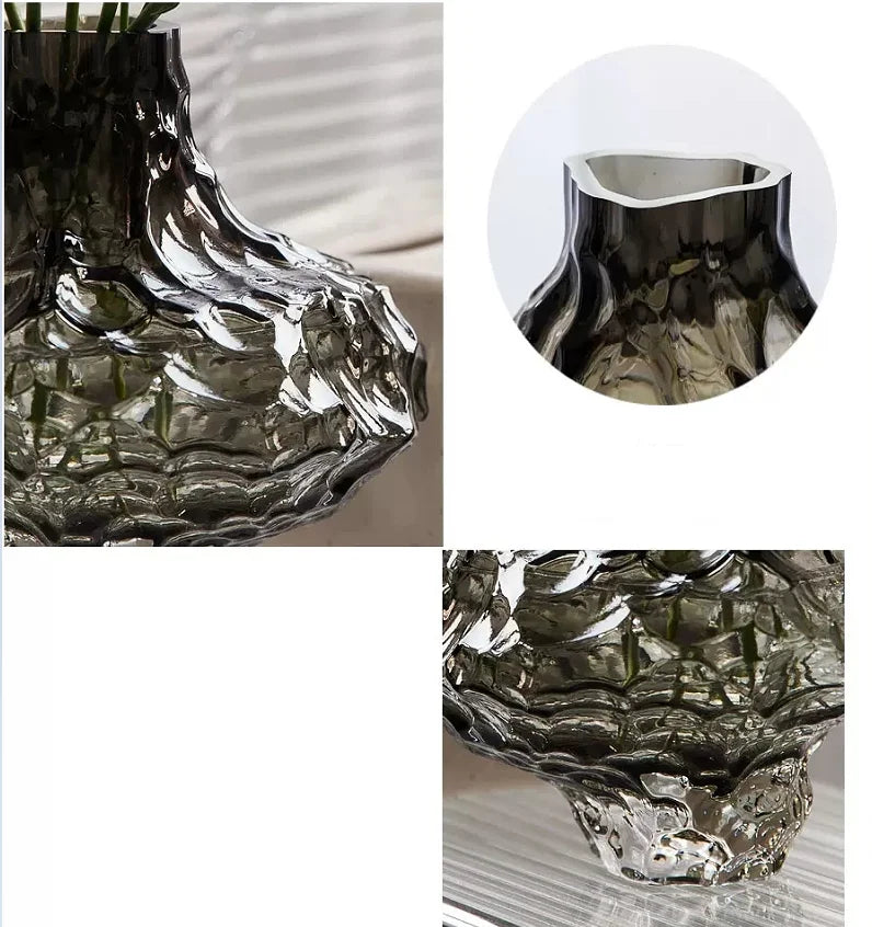 DecorBites™ Nordic Frosting Glass Vase - Modern Home Decor