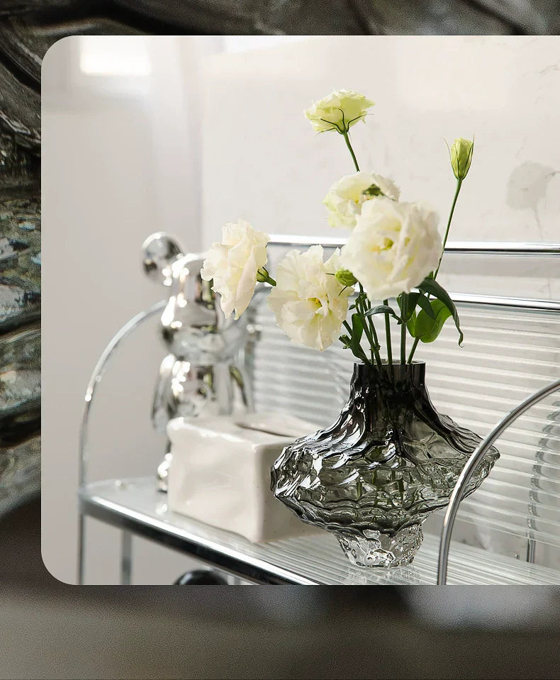 DecorBites™ Nordic Frosting Glass Vase - Modern Home Decor