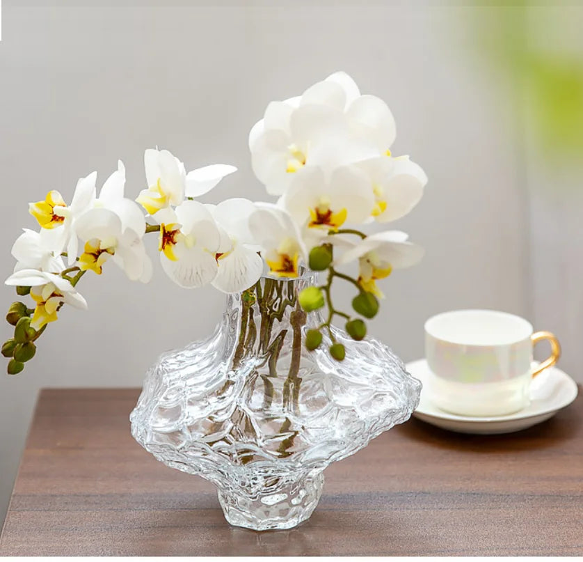 DecorBites™ Nordic Frosting Glass Vase - Modern Home Decor